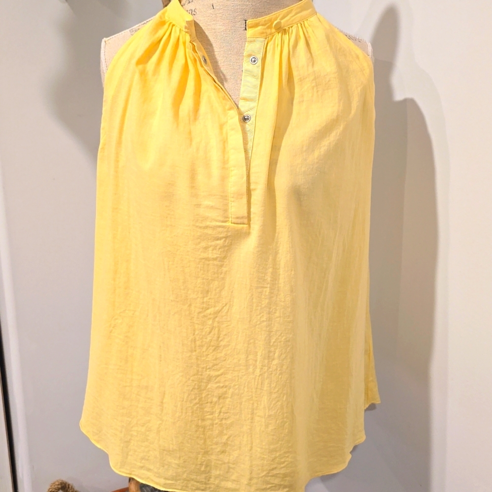 7 For All Mankind Butter Yellow Halter Blouse - Picture 3 of 8